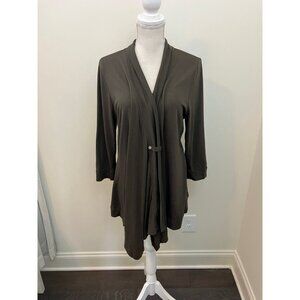 Liz Claiborne 3/4 Sleeve Brown Open Cardigan Size XL